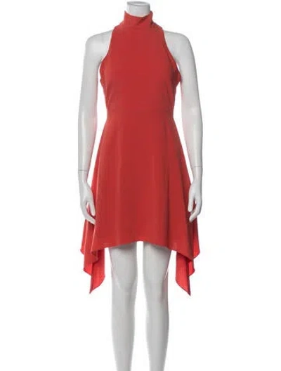 Pre-owned Cinq À Sept Mock Neck Mini Dress In Orange