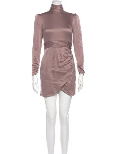 Pre-owned Cinq À Sept Mock Neck Mini Dress In Pink