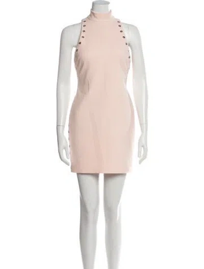 Pre-owned Cinq À Sept Mock Neck Mini Dress In Pink