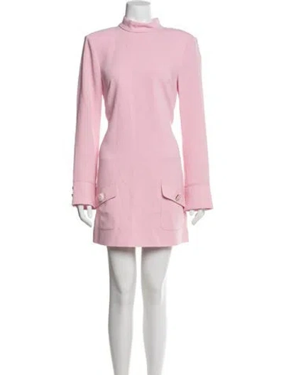 Pre-owned Cinq À Sept Mock Neck Mini Dress In Pink