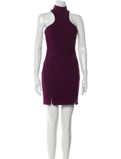 Pre-owned Cinq À Sept Mock Neck Mini Dress In Purple