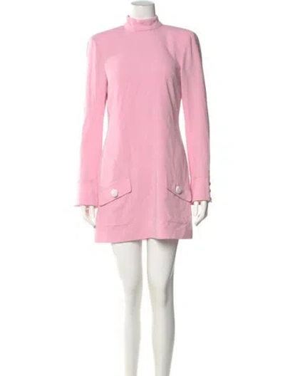 Pre-owned Cinq À Sept Mock Neck Mini Dress W/ Tags In Pink