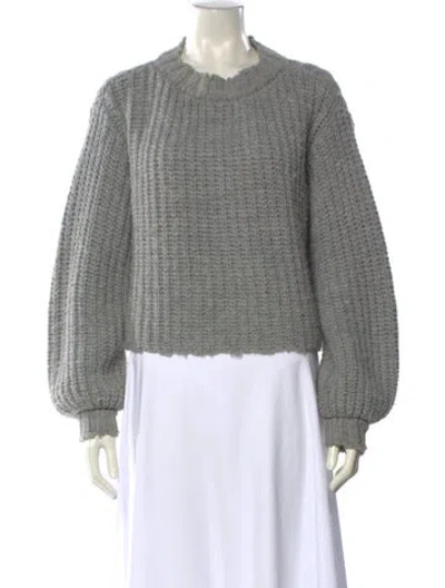 Pre-owned Cinq À Sept Mock Neck Sweater In Grey