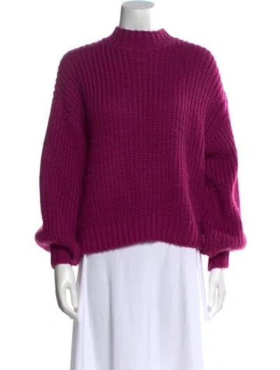 Pre-owned Cinq À Sept Mock Neck Sweater In Purple