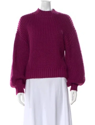 Pre-owned Cinq À Sept Mock Neck Sweater In Purple