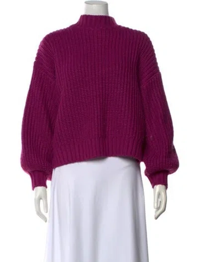 Pre-owned Cinq À Sept Mock Neck Sweater In Purple