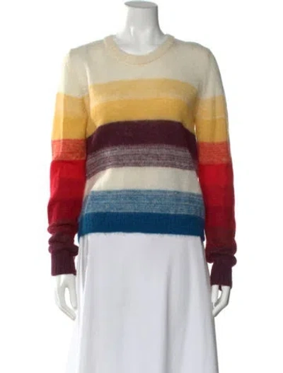 Pre-owned Cinq À Sept Mohair Striped Sweater In Neutral