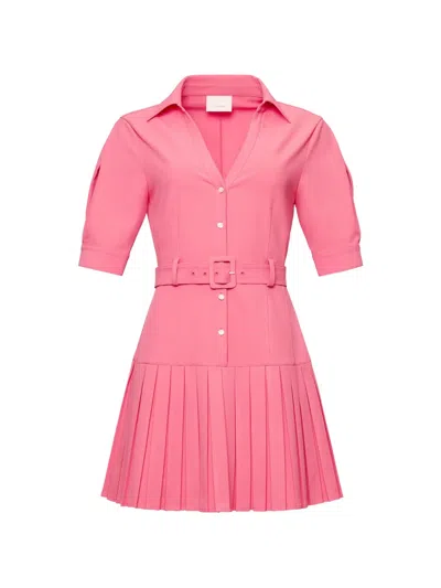 Cinq À Sept Moriah Pleated Belted Mini Dress In Pink