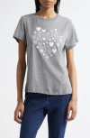 Cinq À Sept Multi Heart Cotton Graphic T-shirt In Gray