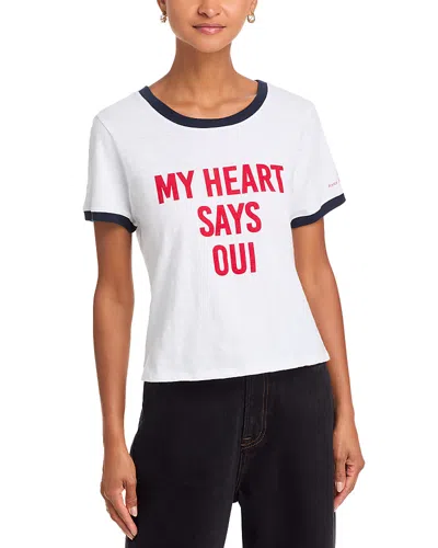 Cinq À Sept Cinq A Sept My Heart Says Oui Shrunken Ringer Tee In Multi
