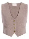 Cinq À Sept Mykah Cashmere Buttoned Gilet In Neutral