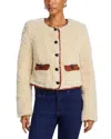 Cinq À Sept Cinq A Sept Naia Faux Shearling Jacket In Ivory/ Mahogony