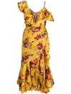 Cinq À Sept Cinq A Sept Nara Midi Dress In Yellow