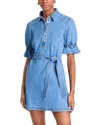 Cinq À Sept Nataly Denim Puff-sleeve Mini Dress In Blue Haze