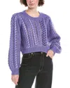 Cinq À Sept Nayara Cropped Pullover In Purple