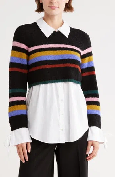 Cinq À Sept Nelida Stripe Sweater In Black