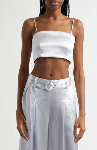 CINQ À SEPT CINQ À SEPT NIKKI HAMMERED SATIN CROP TOP