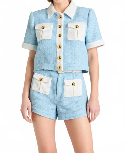 CINQ À SEPT NISSY JACKET IN WHISPERING SKY /WHITE