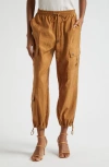 Cinq À Sept Nitsan Tie-cuff Cargo Pants In Baked Cookie