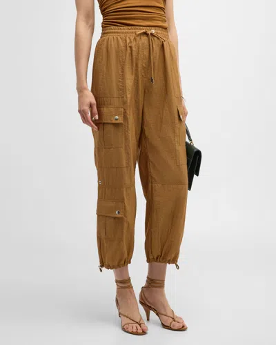 Cinq À Sept Nitsan Tie-cuff Cargo Pants In Baked Cookie