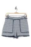 Cinq À Sept Allen Noemie Boucle Shorts In Navy Multi