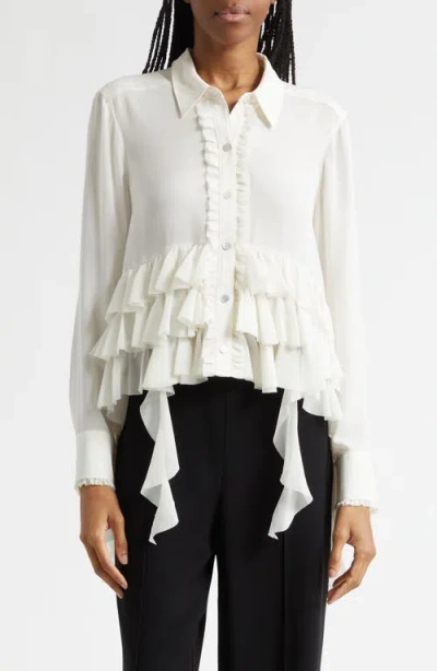 Cinq À Sept Nori Ruffle Shirt In Neutral