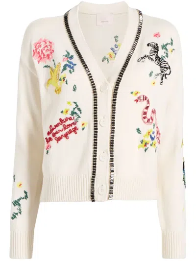 Cinq À Sept Nyla Cardigan In Ivory/multi