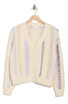 Cinq À Sept Nyla Marled Ribbon Accent Cardigan In Neutral
