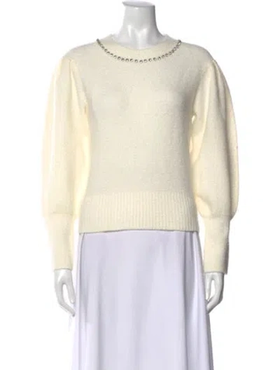 Pre-owned Cinq À Sept Nylon Crew Neck Sweater In Neutral