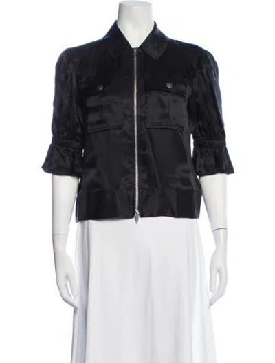 Pre-owned Cinq À Sept Nylon Jacket In Black