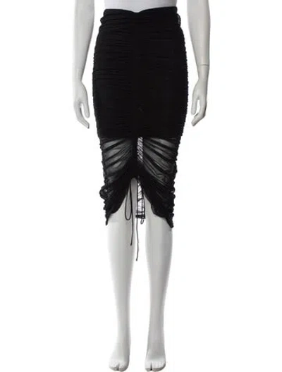 Pre-owned Cinq À Sept Nylon Midi Length Skirt In Black