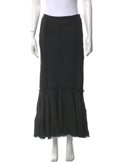 Pre-owned Cinq À Sept Nylon Midi Length Skirt In Black
