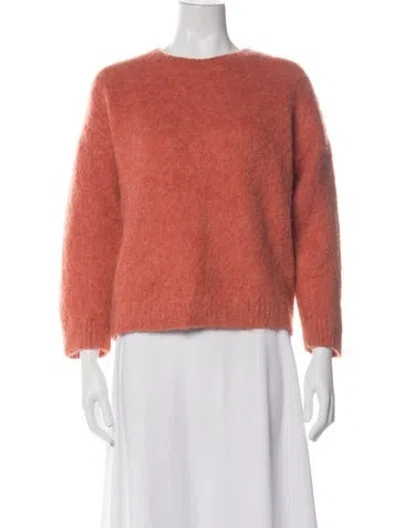 Pre-owned Cinq À Sept Nylon Scoop Neck Sweater In Orange