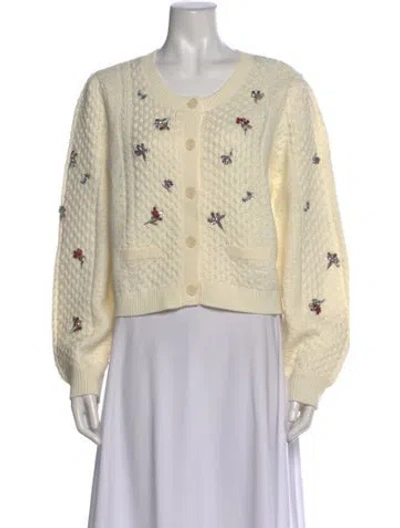 Pre-owned Cinq À Sept Nylon Scoop Neck Sweater W/ Tags In Neutral