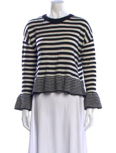 Pre-owned Cinq À Sept Nylon Striped Sweater In Multi