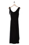 Cinq À Sept Odin Drape Detail Dress In Black