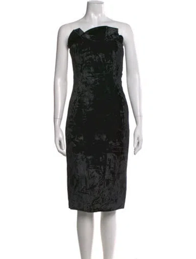 Pre-owned Cinq À Sept Off-the-shoulder Knee-length Dress In Black