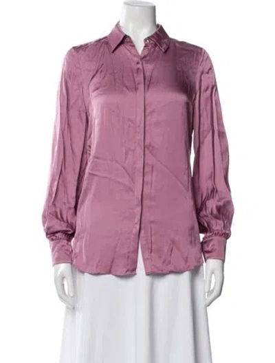 Pre-owned Cinq À Sept Off-the-shoulder Long Sleeve Blouse W/ Tags In Purple