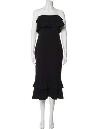 Pre-owned Cinq À Sept Off-the-shoulder Mini Dress In Black