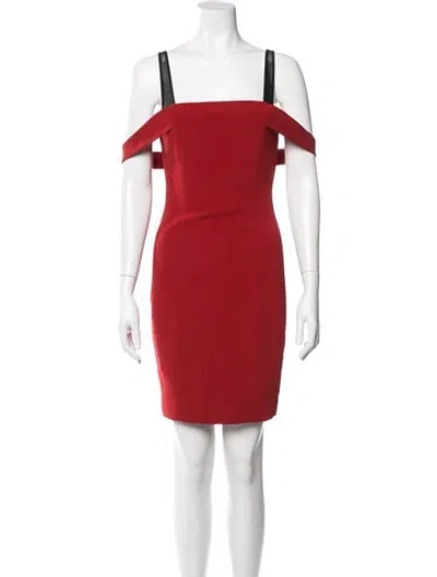 Pre-owned Cinq À Sept Off-the-shoulder Mini Dress In Red