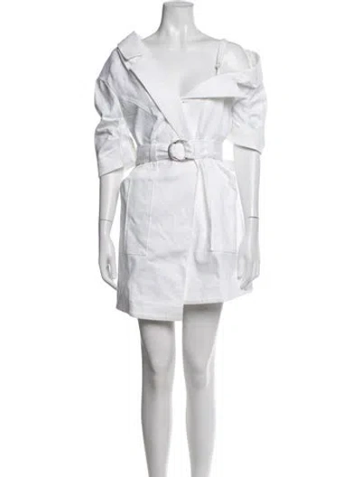 Pre-owned Cinq À Sept Off-the-shoulder Mini Dress In White