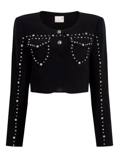CINQ À SEPT OLGA STUDDED CROPPED JACKET