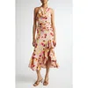 Cinq À Sept Cinq A Sept Tossed Floral Olivia Dress In Mauve Orchid Mu