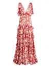 Cinq À Sept Cinq A Sept Floral Ribbons Omelia Gown In Red