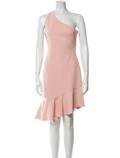 Pre-owned Cinq À Sept One-shoulder Knee-length Dress In Pink