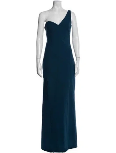 Pre-owned Cinq À Sept One-shoulder Long Dress In Blue