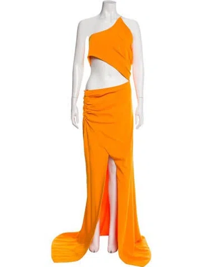 Pre-owned Cinq À Sept One-shoulder Long Dress W/ Tags In Orange