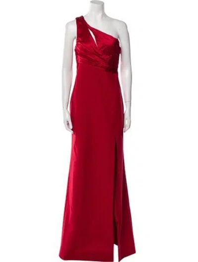 Pre-owned Cinq À Sept One-shoulder Long Dress W/ Tags In Red