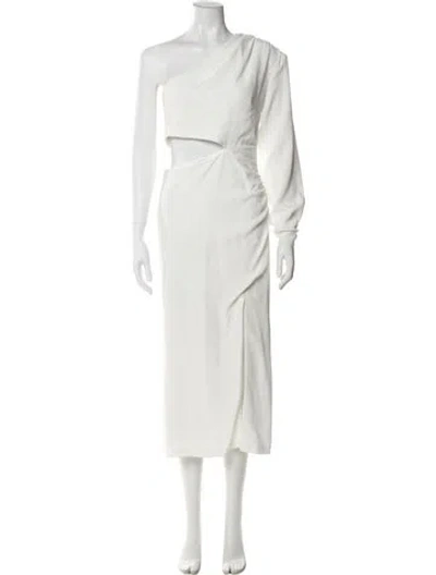 Pre-owned Cinq À Sept One-shoulder Long Dress In White