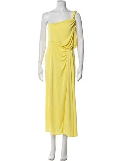 Pre-owned Cinq À Sept One-shoulder Long Dress In Yellow